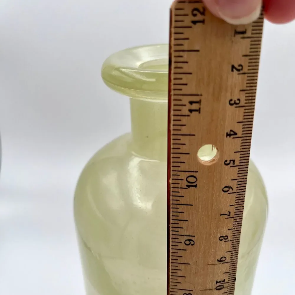 WEST ELM Designer Olive Green Glass Bottle Vase Home Decor Farmhouse Style 11.75